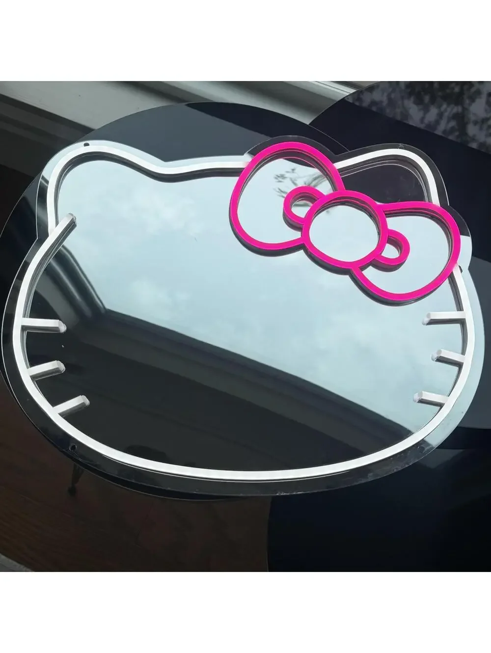 Neon LED Wall Vanity Mirror Anime Kawaii “Hello Kitty like” Room Decor